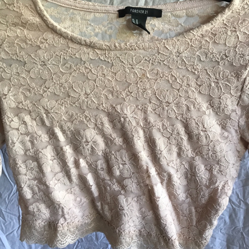 FOREVER21 lace crop top